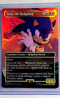 MTG Magic the Gathering Secret Lair Drop Borderless Foil Sonic the Hedgehog LP - Image 1