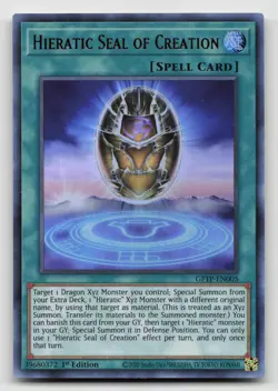 Yugioh Hieratic Seal of Creation Ultra Rare GFTP-EN005 NM - Image 1