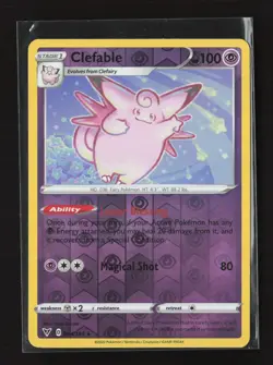 Clefable 064/185 Reverse Holo Rare Vivid Voltage Pokemon NM - Image 2