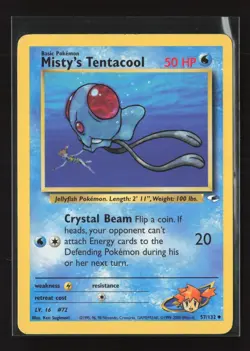 Misty's Tentacool 57/132 Uncommon Gym Heroes Pokemon NM - Image 2