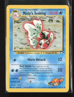 Misty's Seaking 55/132 Uncommon Gym Heroes Pokemon NM - Image 2