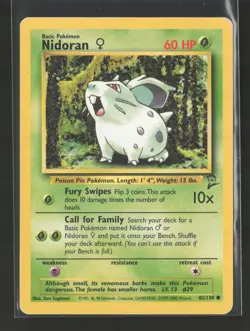 Nidoran F 82/130 Common Base Set 2 Pokemon HP - Image 2