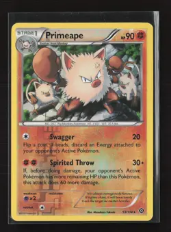 Primeape 53/114 Reverse Holo Rare Steam Siege Pokemon NM - Image 2
