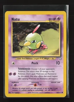 Natu 67/111 Common Neo Genesis Pokemon LP - Image 2