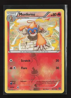 Monferno 19/114 Reverse Holo Uncommon Steam Siege Pokemon NM - Image 2