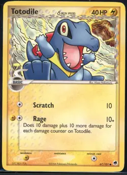Totodile 67/101 Common Dragon Frontiers Pokemon NM - Image 2