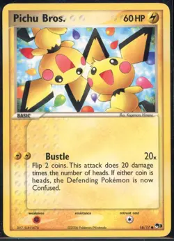 Pichu Bros. 16/17 Common POP Series 3 Pokemon NM - Image 2