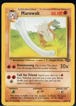 Marowak 39/64 Uncommon Jungle Pokemon NM - Image 2