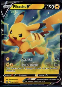 Pikachu V SWSH063 Promo SWSH Black Star Pokemon NM - Image 2
