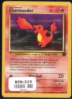 Charmander 50/82 Common Team Rocket Pokemon NM - Image 2