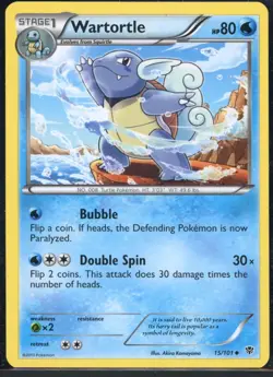 Wartortle 15/101 Uncommon Plasma Blast Pokemon NM - Image 2
