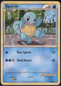 Squirtle 63/95 Common HGSS Unleashed Pokemon NM - Image 2