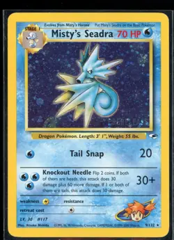 Misty's Seadra 9/132 PRERELEASE Rare Holo Gym Heroes Pokemon MP - Image 2