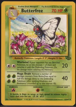 Butterfree 033/64 Uncommon Jungle Pokemon NM - Image 2