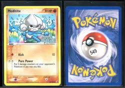 Meditite 56/100 Reverse Holo Common Crystal Guardians Pokemon NM - Image 1