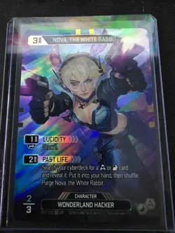 Neuroscape TCG Nova The White Rabbit Art Rare Card Genesis Pack Fresh Super Rare - Image 1
