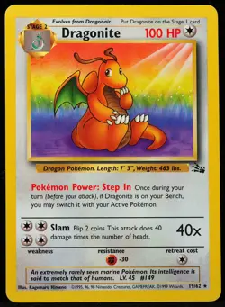 Dragonite #19/62 Fossil NM/LP Pokemon Card - Image 1