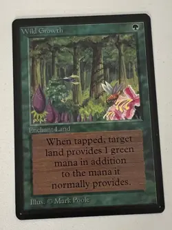 Magic the Gathering MTG Beta Wild Growth NM- (Beta Bob) - Image 1
