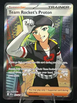 Pokemon TCG Destined Rivals Team Rocket's Proton 227/182 Full Art Trainer - Image 1
