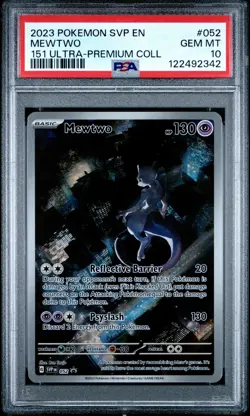 2023 POKEMON SVP EN-SV BLACK STAR PROMO 151 ULTRA-PREM COLL #052 MEWTWO PSA 10 - Image 1