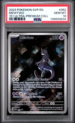 2023 POKEMON SVP EN-SV BLACK STAR PROMO 151 ULTRA-PREM COLL #052 MEWTWO PSA 10 - Image 1