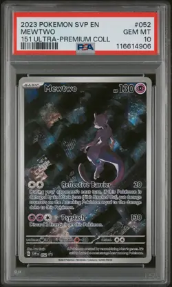 2023 POKEMON SVP EN-SV BLACK STAR PROMO 151 ULTRA-PREM COLL #052 MEWTWO PSA 10 - Image 1