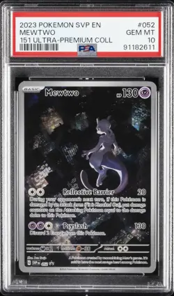 2023 POKEMON SVP EN-SV BLACK STAR PROMO 151 ULTRA-PREM COLL #052 MEWTWO PSA 10 - Image 1