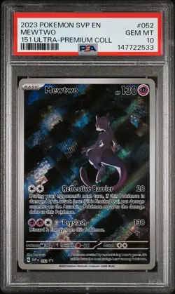 2023 POKEMON SVP EN-SV BLACK STAR PROMO 151 ULTRA-PREM COLL #052 MEWTWO PSA 10 - Image 1