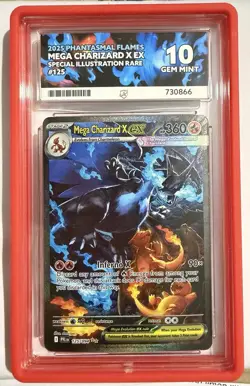 Pokemon Mega Charizard X EX 125/094 Phantasmal Flames ACE 10 - PERFECT SUBGRADES - Image 1