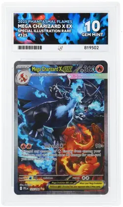 Pokemon TCG 🔥 Mega Charizard X EX 125/094 Phantasmal Ace 10 PERFECT Subgrades - Image 1
