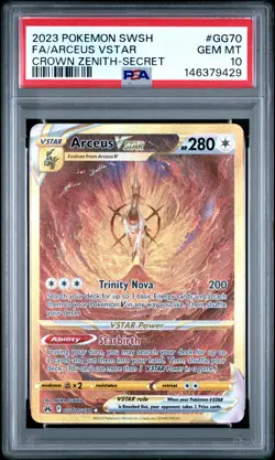 2023 POKEMON SWORD & SHIELD CROWN ZENITH SECRET FULL ART/ARCEUS VSTAR PSA 10 - Image 1