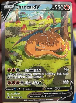 Charizard V SWSH260 Promo Full Art Holo 220 HP 180 Attack Basic Pokemon TCG - Image 1