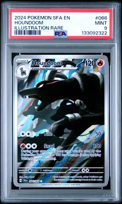 2024 POKEMON SFA EN-SHROUDED FABLE ILLUSTRATION RARE #066 HOUNDOOM PSA 9 - Image 1