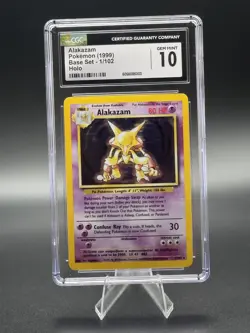 Alakazam Pokemon 1999 Base Set Unlimited 1/102 Holo Graded CGC GEM MINT 10 - Image 1