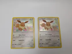 Eevee SM184 Black Star Promo x2 Pokemon TCG Sun & Moon Cosmos Foil Near Mint - Image 1