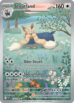 Pokemon Stoutland 156/086 Illustration Rare Scarlet & Violet White Flare NM/M - Image 1