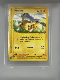 Pokemon Pikachu 124/165 Expedition Base Set Common Regular 2002 English (LP) - Image 1
