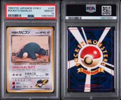PSA 10 Pokemon Japanese Gym 2 Rocket’s Snorlax 143 POP 157 - Image 3
