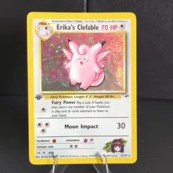 Pokemon TCG Erika's Clefable 3/132 Gym Heroes 1st Edition Holo Rare 2000 MP/HP - Image 1