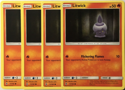 POKEMON 4X LITWICK 11/145 GUARDIANS RISING COMMON NEAR MINT-PLAYSET - Image 1