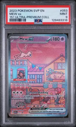 2023 POKEMON SVP EN-SV BLACK STAR PROMO 151 ULTRA-PREM COLL #053 MEW EX PSA 9 - Image 1