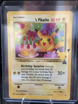 ______'s Birthday Pikachu 24 Celebrations: Classic Collection Pokemon 25th NM - Image 1