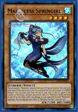 Yugioh! Marincess Springirl LED9-EN031 (SR) 1st Ed "Marincess Support" - Image 1