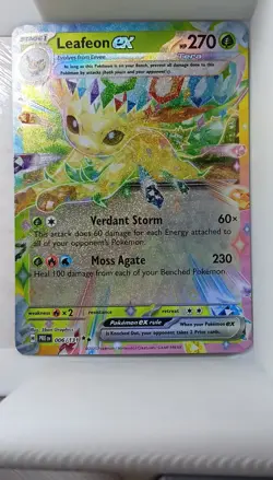 Leafeon ex 006/131 Prismatic Evolutions Double Rare Holo 270 HP EX Pokemon TCG - Image 1