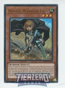 Yugioh Rookie Warrior Lady GFP2-EN043 Ultra Rare 1st Edition Near Mint - Image 1