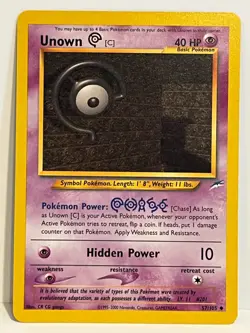 Vintage 2000 Pokemon TCG Neo Destiny UNOWN [C] Uncommon 57/105 NM English Unltd. - Image 1