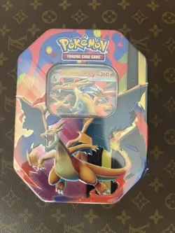 Pokemon TCG Mega Charizard X EX Tin 4 Booster Packs & Charizard Factory Sealed - Image 1