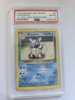 2000 POKEMON GAME PROMO TOP DECK MAGAZINE W/WIZARDS GOLD STAMP WARTORTLE PSA 5 - Image 1