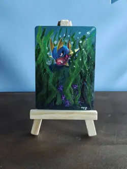 Carvanha Altered Pokemon Pokemon Card TCG Hand Painted Print Custom Art - Image 1