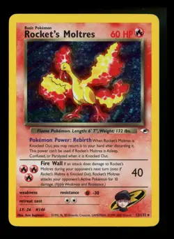 #2 Rocket's Moltres 12/132 Gym Heroes 2000 Holo Rare WOTC Pokemon Card - Image 1